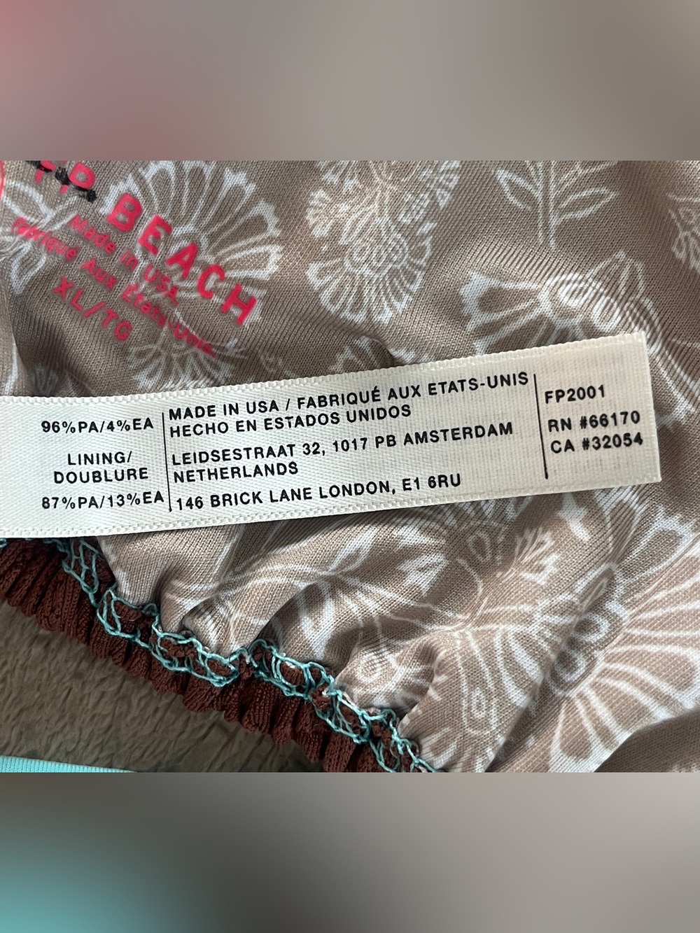 Free People Michelle Brown and Blue Women's Bikini top size X large - Picture 10 of 14